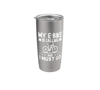 My E-Bike Is Calling And I Must Go Proverbe pour les Gobelet isotherme en acier inoxydable double paroi