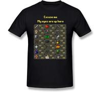 My Eyes are Up Here T-Shirt 100% Cotton Graphic Tee Shirt Male Short-Sleeve Summer Fun T-Shirt Black XL