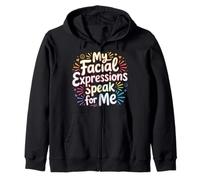 My Facial Expressions Speak for Me Visage expressif - Sweat à Capuche