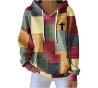 My Faith World Sweat-shirt chrétien décontracté pour femme avec imprimé croix de foi vintage 2025 Automne/hiver, couleur, S