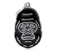 My Family Mèdaille pour chien personnalisé Made in Italy, Gorille, gravée gratuitement Plaque d'identité pour chien Aluminium, métal émaillé à la main, Collection Wild