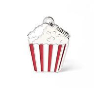 My Family mèdaille pour chien personnalisé Made in Italy, Pop Corn, médaille pour chien gravée gratuite, métal émaillé à la main, collection Food, 27x37 mm