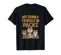My Family Travels in Packs Lot de Loups avec imprimé Animal T-Shirt