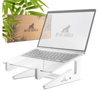 MY FAT GORILLA Support Ordinateur Portable, Support Ergonomique Universel Porte-Laptop en Bambou, Support PC Portable, Laptop Stand, Support Macbook, Rehausseur Ordinateur Portable (Blanc)