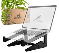 My Fat Gorilla Support Ordinateur Portable, Support Ergonomique Universel Porte-Laptop en Bambou, Support PC Portable, Laptop Stand, Support Macbook, Rehausseur Ordinateur Portable (Noir)