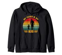 My Father is My Hero Retro Sunset Father's Day Sweat à Capuche