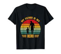 My Father is My Hero Retro Sunset Father's Day T-Shirt