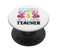 My Favorite Bunnies Call Me Teacher Classroom Bunny PopSockets PopGrip Adhésif