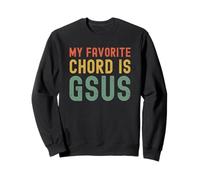 My Favorite Chord is Gsus : Jeu de Mots rétro pour Guitariste chrétien Sweatshirt