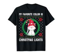 My Favorite Color is Christmas Lights Fun Christmas Sweaters Moches T-Shirt
