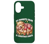 My Favorite Color is Christmas Lights Golden Retriever Dog Coque pour iPhone 17