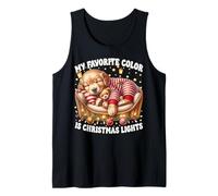 My Favorite Color is Christmas Lights Golden Retriever Dog Débardeur