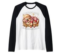 My Favorite Color is Christmas Lights Golden Retriever Dog Manche Raglan