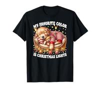 My Favorite Color is Christmas Lights Golden Retriever Dog T-Shirt