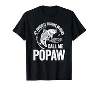 My Favorite Fishing Buddy Call Me Popaw Fish Fête des pères T-Shirt