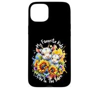 My Favorite Kids Live in The Barn Cute Goat Lover Tournesols Coque pour iPhone 15 Plus