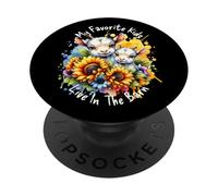 My Favorite Kids Live in The Barn Cute Goat Lover Tournesols PopSockets PopGrip Adhésif