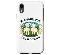 My Favorite Kids Live In The Barn Cute Lamb Funny Farm Humour Coque pour iPhone XR