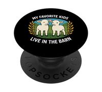 My Favorite Kids Live In The Barn Cute Lamb Funny Farm Humour PopSockets PopGrip Adhésif