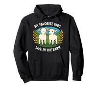 My Favorite Kids Live In The Barn Cute Lamb Funny Farm Humour Sweat à Capuche