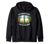 My Favorite Kids Live In The Barn Cute Lamb Funny Farm Humour Sweat à Capuche