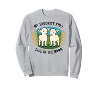 My Favorite Kids Live In The Barn Cute Lamb Funny Farm Humour Sweatshirt
