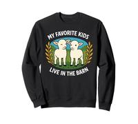 My Favorite Kids Live In The Barn Cute Lamb Funny Farm Humour Sweatshirt