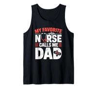 My Favorite Nurse Calls Me Dad Fathers Day American Flag Débardeur