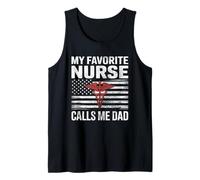 My Favorite Nurse Calls Me Dad Fathers Day American Flag Débardeur