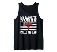 My Favorite Nurse Calls Me Dad Fathers Day American Flag Débardeur
