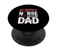 My Favorite Nurse Calls Me Dad Fathers Day American Flag PopSockets PopGrip Adhésif
