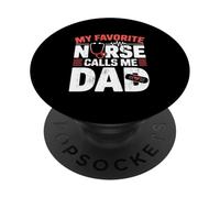 My Favorite Nurse Calls Me Dad Fathers Day American Flag PopSockets PopGrip Adhésif