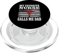 My Favorite Nurse Calls Me Dad Fathers Day American Flag PopSockets PopGrip pour MagSafe