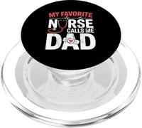 My Favorite Nurse Calls Me Dad Fathers Day American Flag PopSockets PopGrip pour MagSafe