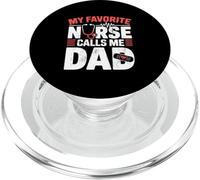 My Favorite Nurse Calls Me Dad Fathers Day American Flag PopSockets PopGrip pour MagSafe