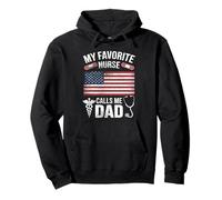 My Favorite Nurse Calls Me Dad Fathers Day American Flag Sweat à Capuche