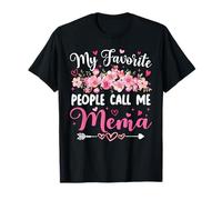 My Favorite People Call Me Mema Floral Fête des Mères Femme T-Shirt