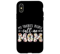 My Favorite People Call Me Mom Fête des Mères Floral Mama Coque pour iPhone X/XS