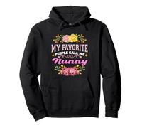 My Favorite People Call Me Nunny Motif Floral Sweat à Capuche