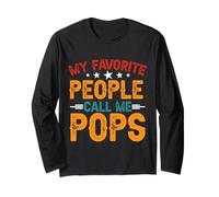 My Favorite People Call Me Pops Funny Father's Day Dad Men Manche Longue