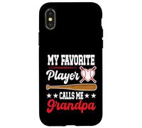 My Favorite Player Calls Me Grandpa Baseball Fête des Pères Coque pour iPhone X/XS