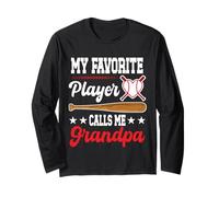 My Favorite Player Calls Me Grandpa Baseball Fête des Pères Manche Longue