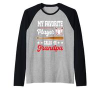 My Favorite Player Calls Me Grandpa Baseball Fête des Pères Manche Raglan
