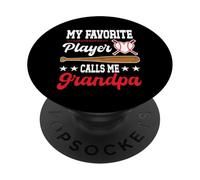 My Favorite Player Calls Me Grandpa Baseball Fête des Pères PopSockets PopGrip Adhésif