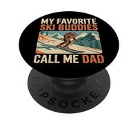My Favorite Ski Buddies Call Me Dad Skieur Fête des Pères PopSockets PopGrip Adhésif