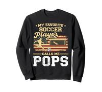 My Favorite Soccer Player Calls Me Pops Drapeau américain Fête des pères Sweatshirt