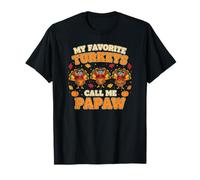 My Favorite Turkeys Call me Papa Costume Amusant de Thanksgiving T-Shirt