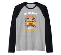 My Favorite Turkeys - School Bus Driver Thanksgiving Humor T Manche Raglan