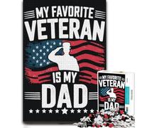 My Favorite Veteran is My Dad Puzzle en Bois 1000 pièces, Jeu De Réflexion | À offrir : Idée cadeau de Noël pour adulte : activité autour de la table seul ou à plusieurs.