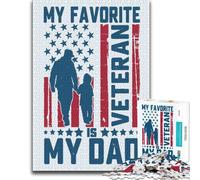 My Favorite Veteran is My Dad Puzzle en Bois 500 pièces | Une activité sans écran autour de la table: une méthode de montage claire seul ou à plusieurs.